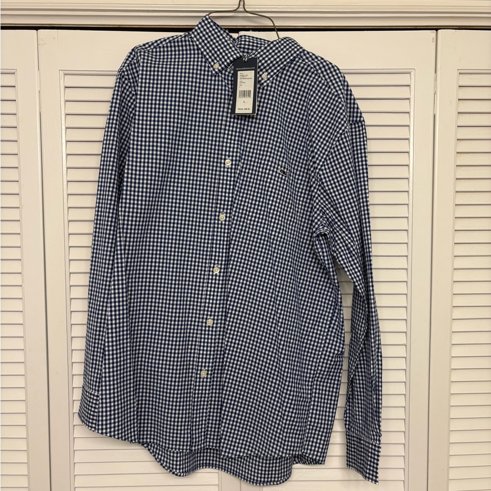Men's Vineyard Vines Blue Checkered Shirt NWT